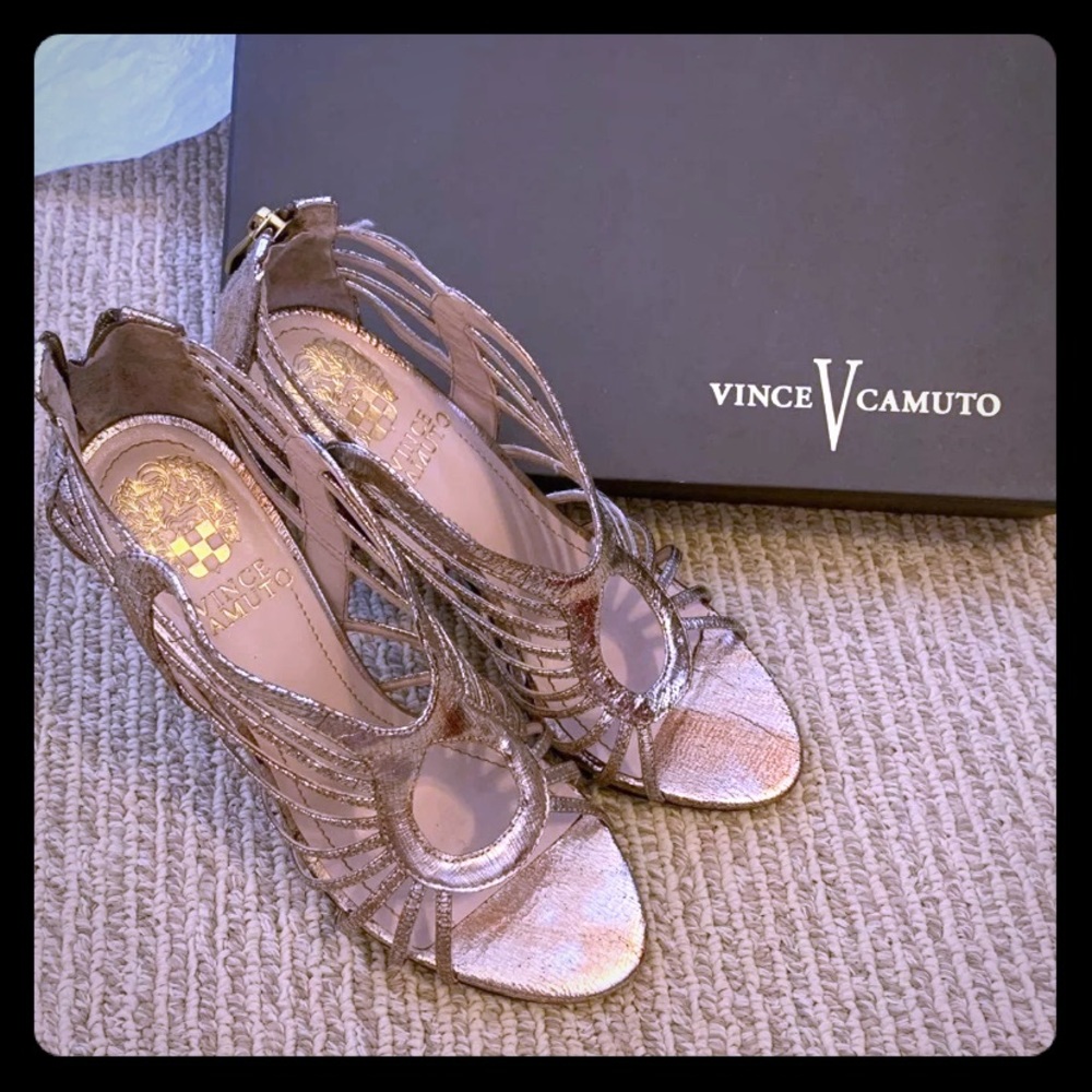 Vince Camuto solana bronze caged heel size 6.5